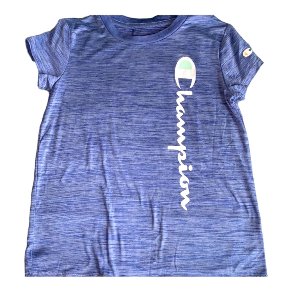 Girls blue purple champion athletic short sleeve T-shirt size 7/8